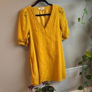 BB Dakota Yellow V-Neck Dress